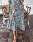 Esther - Elegant boho-kjole med V-hals og blomsterprint til damer