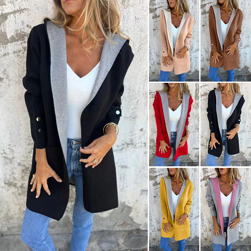 Poppy - Jakke med hætte i colorblock