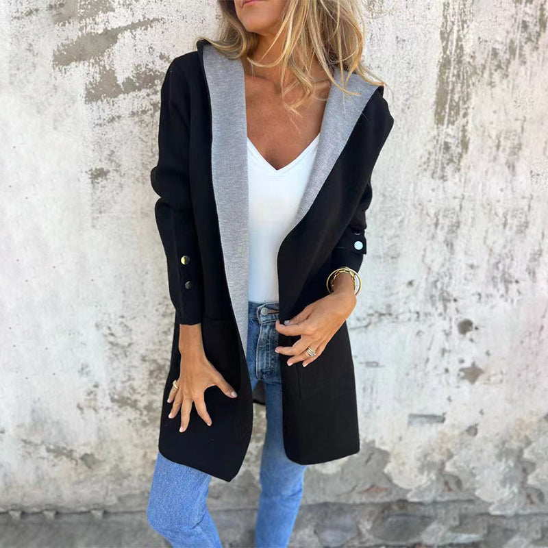 Poppy - Jakke med hætte i colorblock