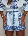 Mylene - Playsuit med print og bindebælte