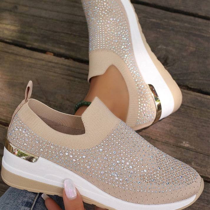 Azelisse - Slip-on sko til damer med similisten og plateausål