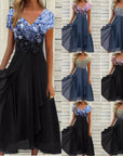 Halina - Elegant sommerkjole med V-hals og unikt print