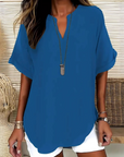 Sylmira - Elegant løs bluse med V-hals