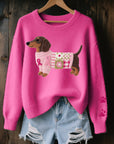 Avelynesse - Blød sweater med gravhund og håndværksmæssig charme