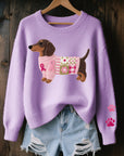 Avelynesse - Blød sweater med gravhund og håndværksmæssig charme