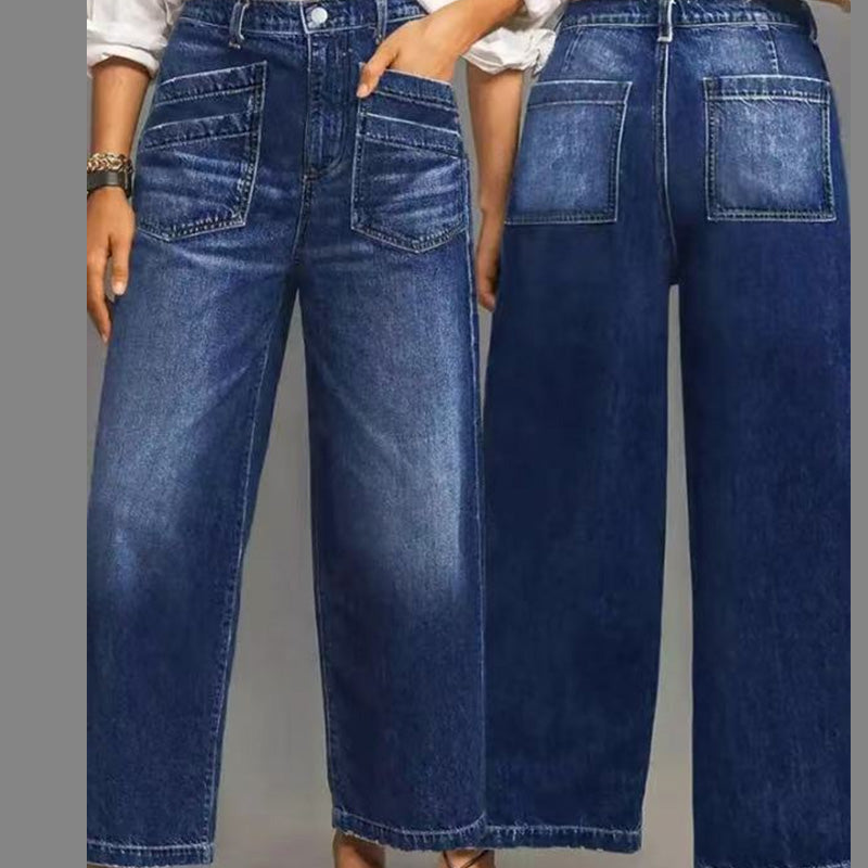 Rexelle - Jeans til kvinder med høj talje og vid pasform, denimkomfort &amp; moderne stil