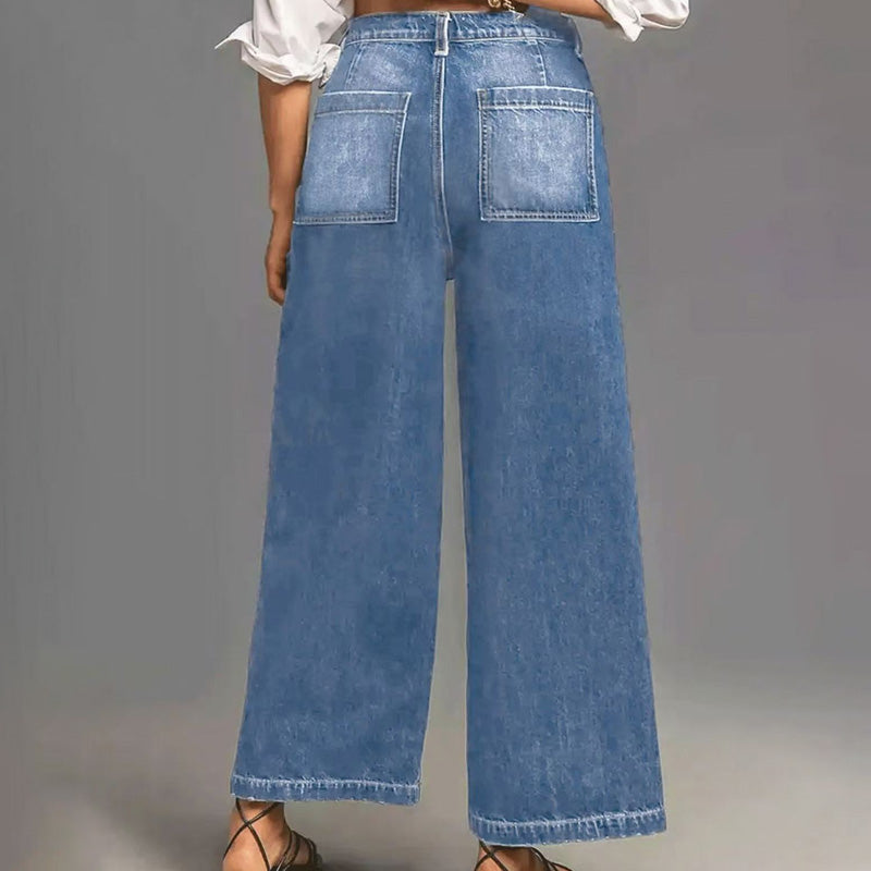 Rexelle - Jeans til kvinder med høj talje og vid pasform, denimkomfort &amp; moderne stil