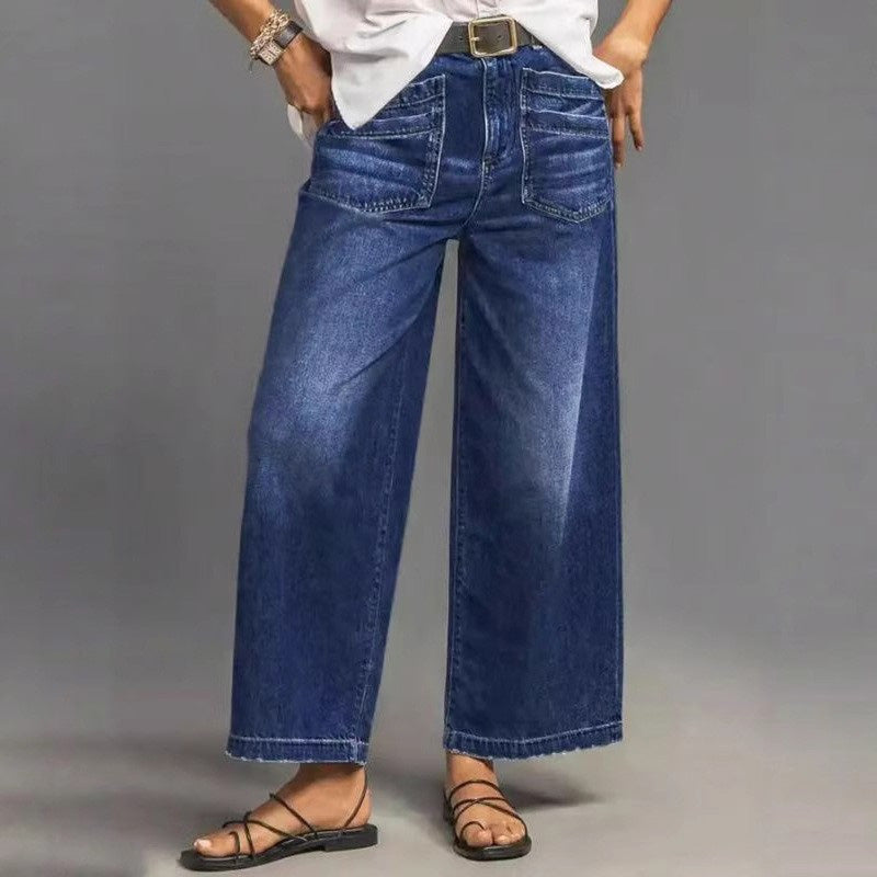 Rexelle - Jeans til kvinder med høj talje og vid pasform, denimkomfort &amp; moderne stil