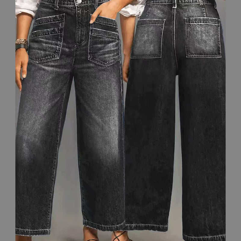 Rexelle - Jeans til kvinder med høj talje og vid pasform, denimkomfort &amp; moderne stil