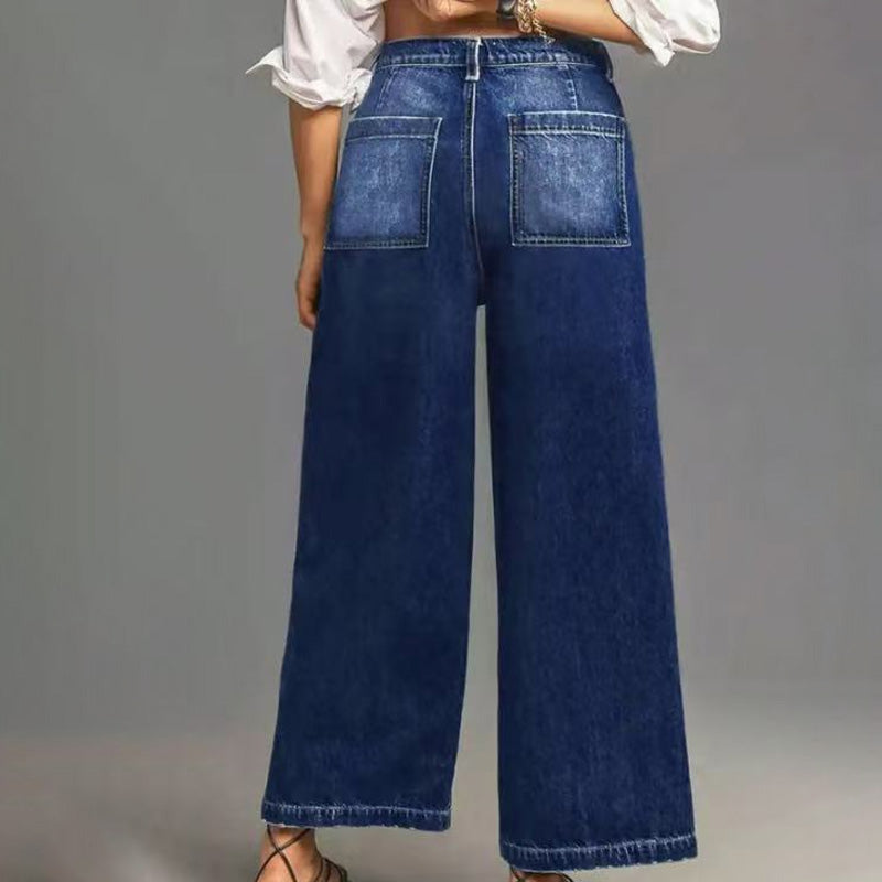 Rexelle - Jeans til kvinder med høj talje og vid pasform, denimkomfort &amp; moderne stil