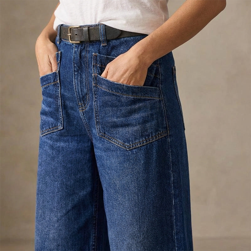 Rexelle - Jeans til kvinder med høj talje og vid pasform, denimkomfort &amp; moderne stil