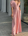 Rosenya - Elegant jumpsuit til damer med V-hals og palazzobukser