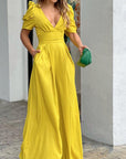 Rosenya - Elegant jumpsuit til damer med V-hals og palazzobukser