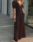 Rosenya - Elegant jumpsuit til damer med V-hals og palazzobukser