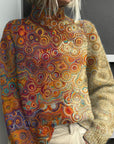 Noelle - Regnbuefarvet rullekravesweater til damer