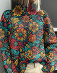Noelle - Regnbuefarvet rullekravesweater til damer